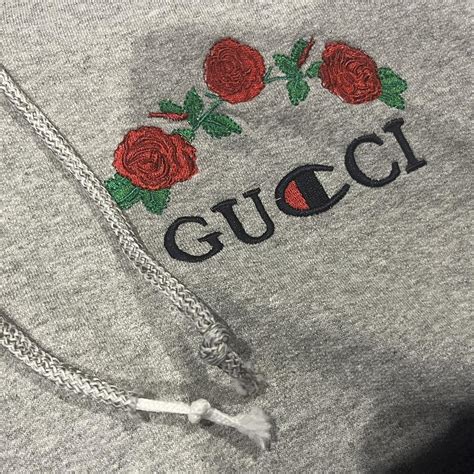 gucci champion rose hoodie pink|Gucci hoodie reflective.